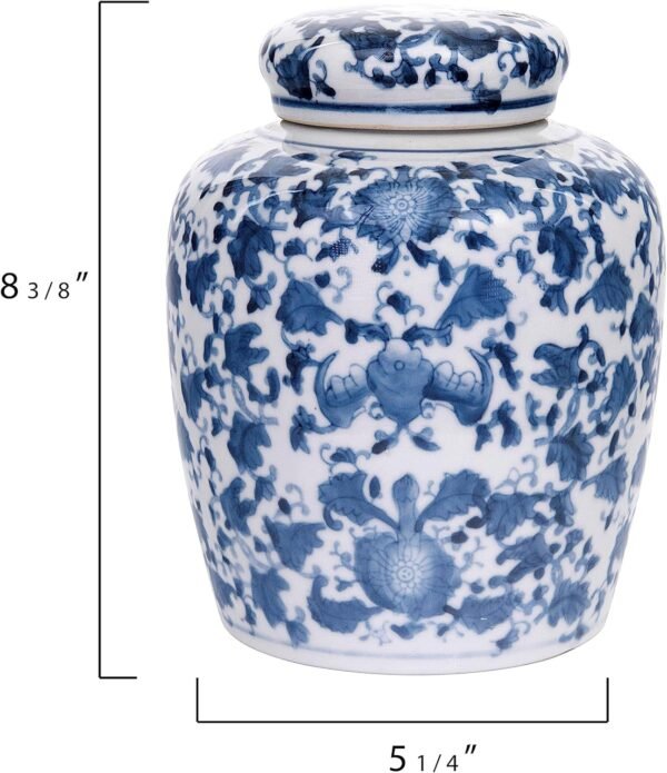 Order the best Decorative blue and white ceramic ginger jar with lid - Image 3