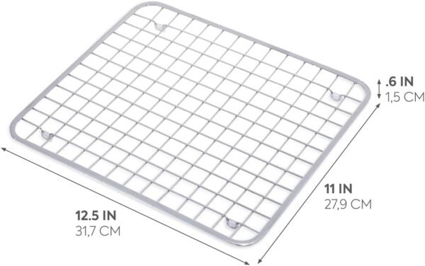 Explore recommended Idesign Metal Kitchen Sink Protector Grid for Kitchen, Bathroom, Basement, Garage, GIA Collection - 12.75"x11", Polished Stainless Steel - Image 4