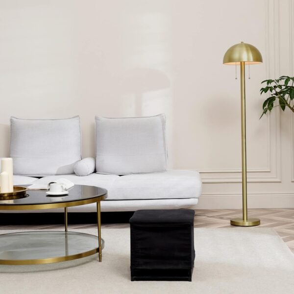 Order recommended Globe Electric 65786 Haydel 60" 2-RHT Floor Lamp, Matte Brass, Double On/Off Pull Chain, No Bulbs - Image 3