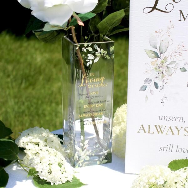 Grab the best Lillian Rose Botanical Theme Commemorative Flower Vase with Pity, 3.15x3.15x9.75, Multi - Image 4
