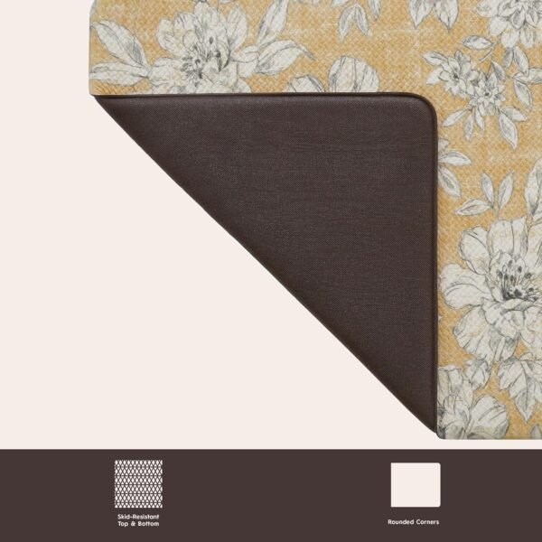 Grab the best Laura Ashley-Anti-Fatigue Kitchen Mat | Flower Design Iris | Stain, Water, Fade Resistant | Cooking and Standing Relief | Anti-slip Backing | 17.5" x 32" | Tan Iris - Image 7