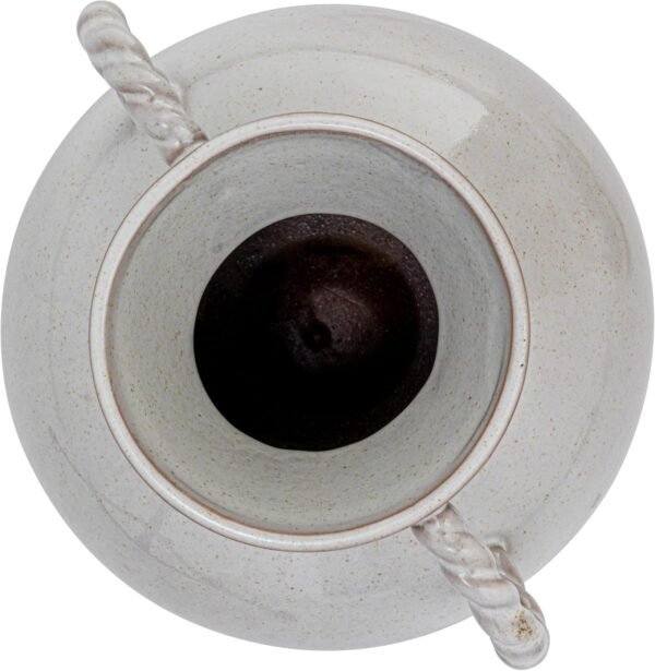Buy affordable Bloomingville 9.25 Stoneware Indian Vase with Twisted Handle and Reactive GL Drug, Cream Color - Image 6