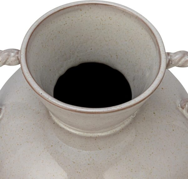Buy affordable Bloomingville 9.25 Stoneware Indian Vase with Twisted Handle and Reactive GL Drug, Cream Color - Image 7