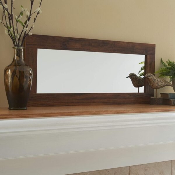 Explore the best Household Essential Rectangular Wall Mirror Decoration | 29.5 in x 12.6 in | Rustic Hickory - Image 9
