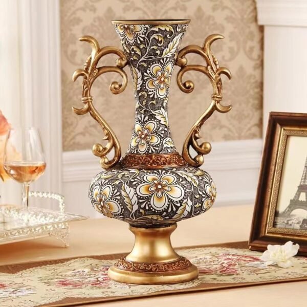 Grab high-quality 3 Piece Luxurious European Retro Resin Vase Set, Multifunctional Decorative Flower Container for Living Room, Bedroom, TV Cabinet, Wine Cabinet - Image 3
