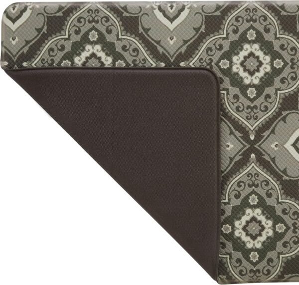 Grab high-quality Laura Ashley-Anti-Fatigue Kitchen Mat, Allie Medallion Design, Stain, Water & Fade Resistant, Cooking & Standing Relief, Non-Slip Backing, Mishes 17.5"x48", Dark Grey Alley - Image 8
