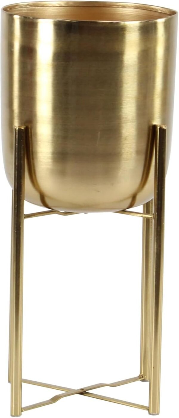 Grab affordable Cosmopolitan Methane Indoor Outdoor Aposition Dome Large Approval Pot, Removable Stand, Set of 2 Plans 19", 22" H, Gold - Image 3