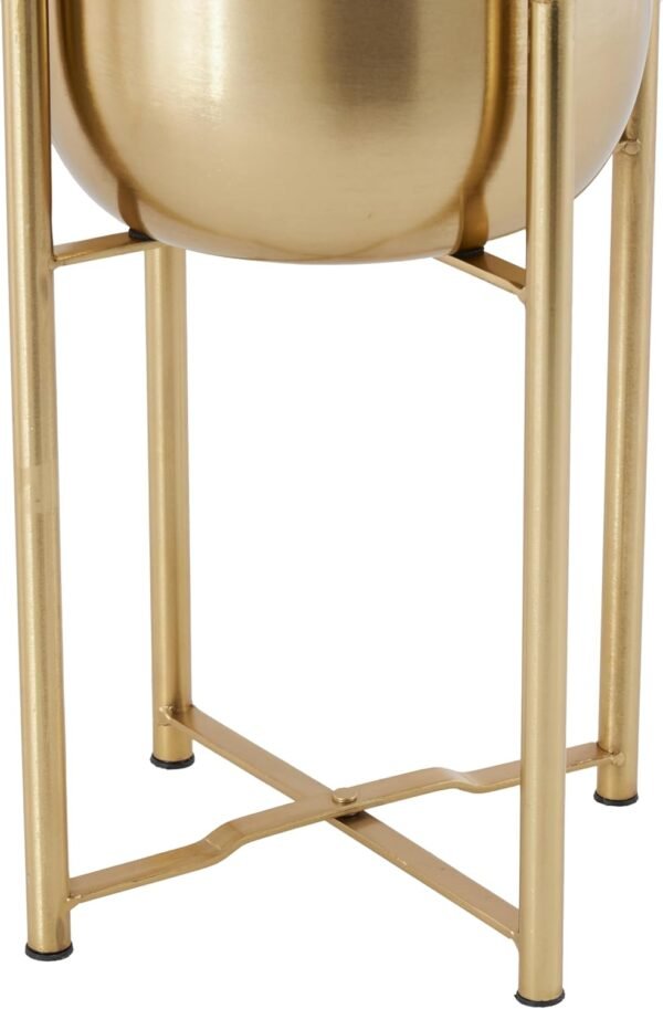 Grab affordable Cosmopolitan Methane Indoor Outdoor Aposition Dome Large Approval Pot, Removable Stand, Set of 2 Plans 19", 22" H, Gold - Image 5