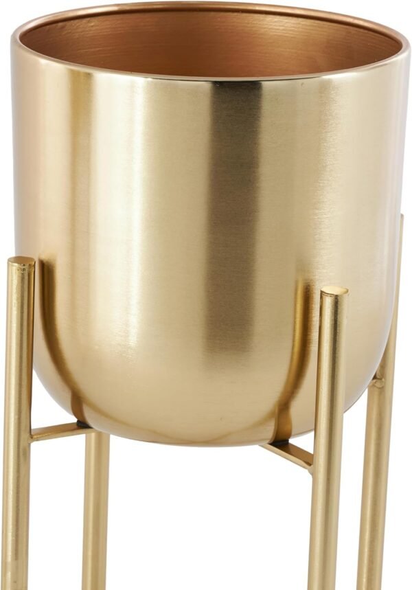 Grab affordable Cosmopolitan Methane Indoor Outdoor Aposition Dome Large Approval Pot, Removable Stand, Set of 2 Plans 19", 22" H, Gold - Image 6