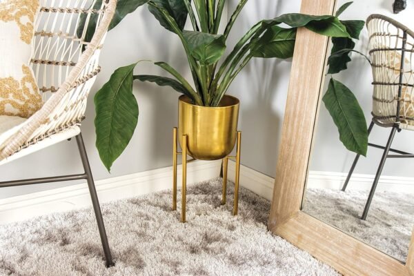 Grab affordable Cosmopolitan Methane Indoor Outdoor Aposition Dome Large Approval Pot, Removable Stand, Set of 2 Plans 19", 22" H, Gold - Image 10