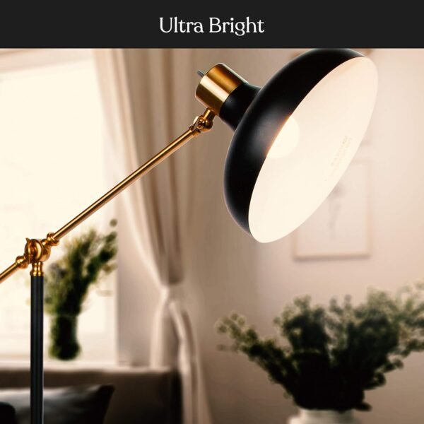 Grab the best Bright Chuwaitt 60 inches. Classic Black Industrial 1 Light Height Adjustable LED Floor Lamp Black Metal Bowl Shade FL-WYT-BLK - Image 4