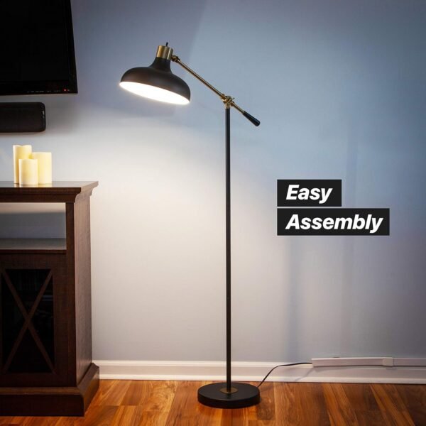 Grab the best Bright Chuwaitt 60 inches. Classic Black Industrial 1 Light Height Adjustable LED Floor Lamp Black Metal Bowl Shade FL-WYT-BLK - Image 6