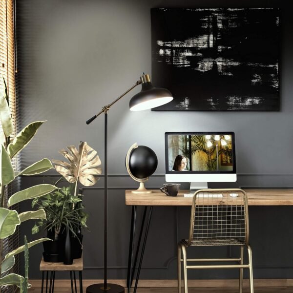 Grab the best Bright Chuwaitt 60 inches. Classic Black Industrial 1 Light Height Adjustable LED Floor Lamp Black Metal Bowl Shade FL-WYT-BLK - Image 10