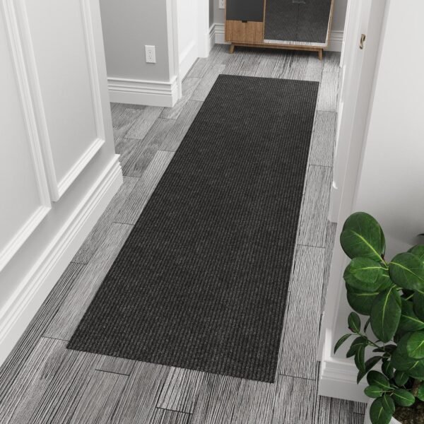 Buy high-quality Ottomanson Hallway Runner Rug 2'x 6' Non-Durable Non-Slip Mat with Scraper Pile, Perfect for Indoor and Outdoor Use - Perfect for Kitchen, Byway, Patio, Garage - Traffic Carpet, Black Black - Image 2