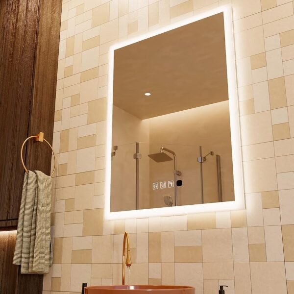 Buy the best 24 x 32 inch LED Bathroom Mirror Bluetooth Speaker, Induction Switch Light Smart Vanity Mirror Wall Mounted, IP44 Waterproof Prevention and Horizontal - Image 2