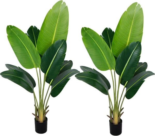 Cheap Paradise Plant Artificial Bird 4 Foot Fake Tropical Palm Tree 8 Tranch Outdoor Decoration Gift for Indoor Outdoor Office Modern Decoration for Faux Banana Leaf Tree - Image 2