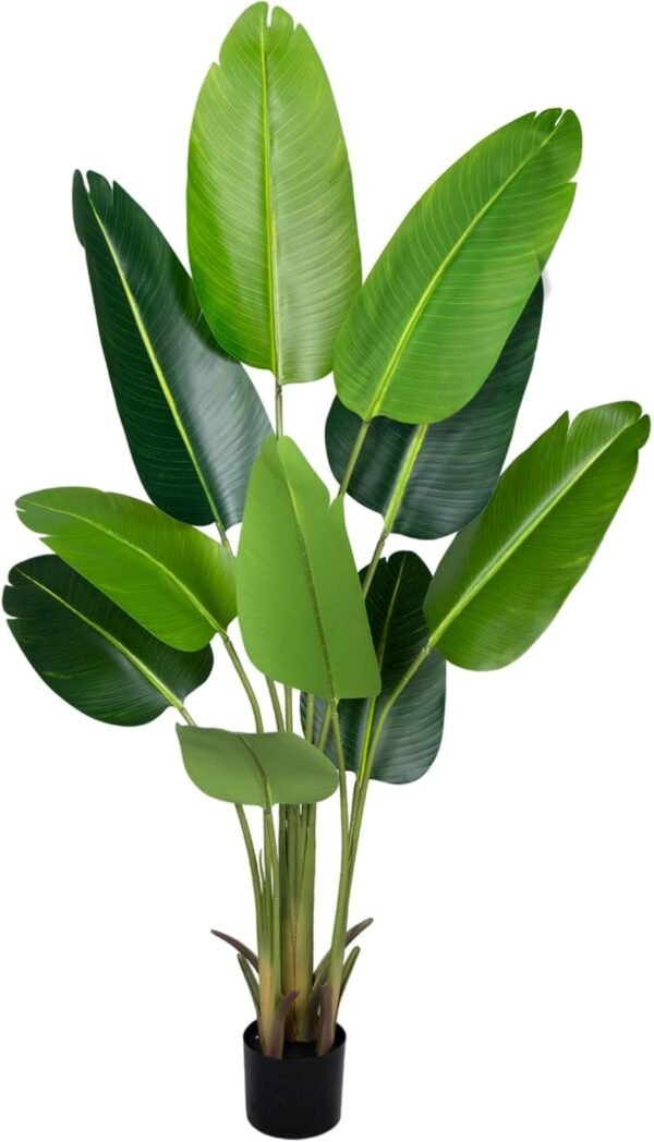 Cheap Paradise Plant Artificial Bird 5.2 Foot Fake Tropical Palm Tree Indoor Outdoor Office Modern Decoration Housework Gift for Fake Banana Leaf Tree with 10 Tranches - Image 2