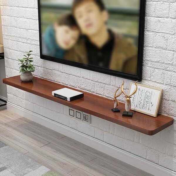Explore affordable Floating TV Cabinet TV Floating Entertainment Center Modern TV Shelf Stand, Modern Wood Floating TV Shelf - Wall Mounted Console Storage for Living Room - Image 2