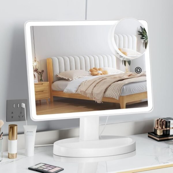 Explore high-quality Fontouch Large Lightad Vanity Makeup Mirror with 88 LED, 360 Rotating Touch Screen, 10x Enlarge Portable Tabletop Cosmetic Makeup Mirror - Image 2