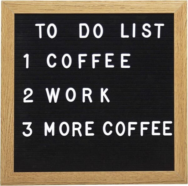 Grab affordable Pearhead Natural Wood and Black Felt Classic Letter Board Set includes 294 White Letters, Modern Reusable Message Signs, Gender Neutral Photo Props, Nursery and Home Decoration, 10"x10" - Image 2