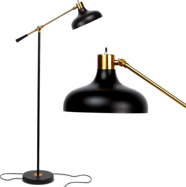 Grab the best Bright Chuwaitt 60 inches. Classic Black Industrial 1 Light Height Adjustable LED Floor Lamp Black Metal Bowl Shade FL-WYT-BLK - Image 2