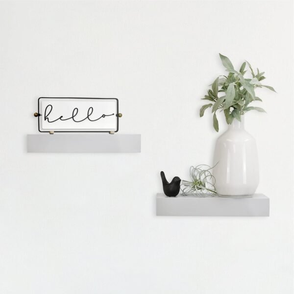 Grab the best MCS Floating Shelf, Room Decoration Wooden Shelf, Gray, 12 x 4 inch, Set of 2 - Image 2