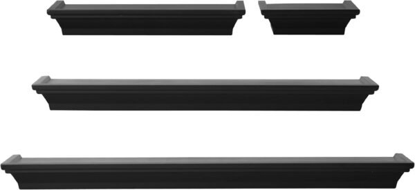 Order affordable Melancho Floating Wall Shelf for Bedroom, Living Room, Bathroom, Kitchen, Nurse, 4, Black, 4 Count - Image 2