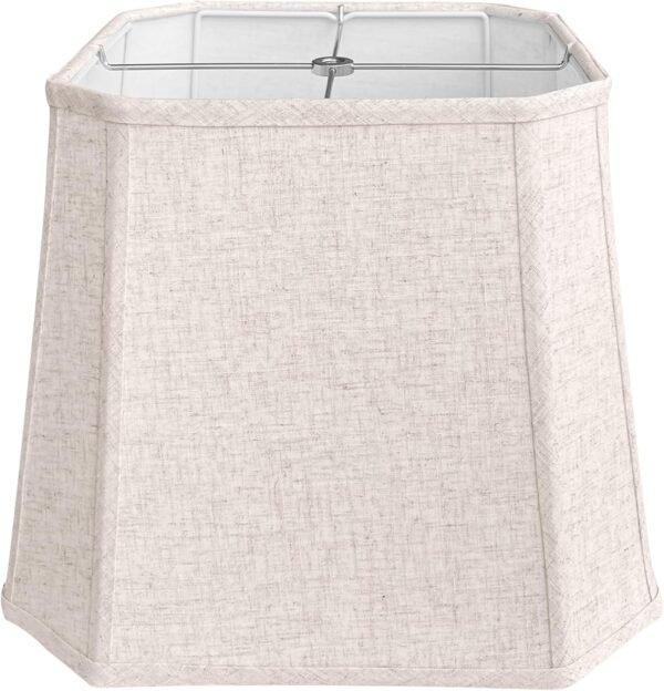 Order affordable Tortoo Star Square Cut Corner Lamp Shade, 10x13x10.5 inch Media Table Lamp Shade Floor Lamp Beige Lamp Shade Natural Linen Handcraft, Simple Assembly Need - Image 2