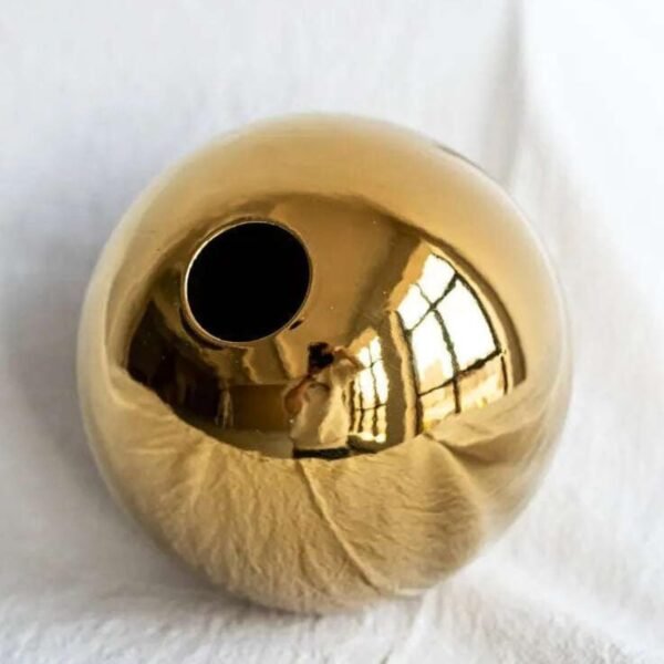 Order high-quality Ceramic Flower Vase for Home Decoration - Round Ball Vase in Table, Shelf, Living Room Center | Modern Ornaments (Gold) (Medium) for Home Office Decoration - Image 2