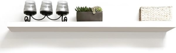 Order high-quality Durable In-Self with Invisible Brackets - Deep Floating Shelf for Walls, Easy to Install and Stir - MDF Living Room & Kitchen Wall Shelf - 10.2"D x 23.6" W x 2"h-White-0191828 - Image 2