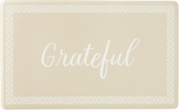 Order high-quality Martha Stewart Bloomfield Grateful Border Kitchen Mat, Comfort Standing Mat, Non-slip Backing, Water Resistant, Beige, 18"x30" - Image 2