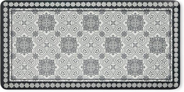 Order high-quality Martha Stewart Comfort Anti-Fatigue Street Medallion Tile Kitchen Mat, Comfortable Standing Mat, Non-Slip Backing, Safe Bevel Edge, Charcoal Black, 19.6"x39" - Image 2