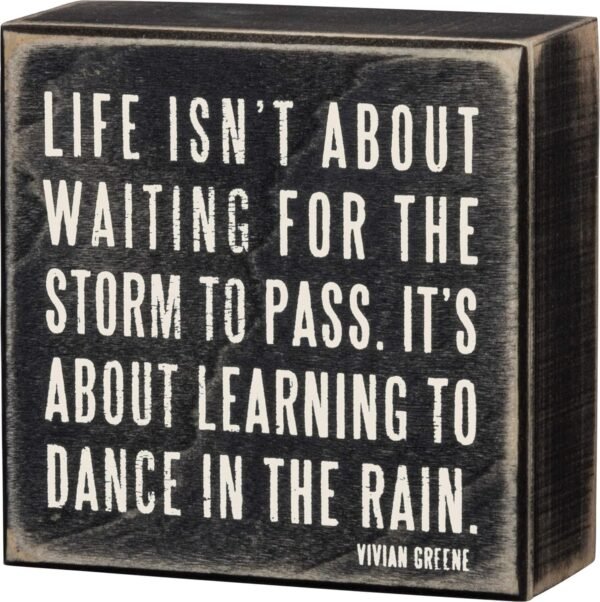 Order high-quality Primitive 16336 Classic Box Sign by Cathy, 4 x 4 inches, Dance in the Rain - Image 2