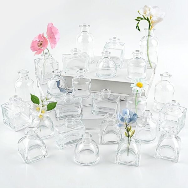 Order high-quality Set of 24 Transparent Bud Vases for Glass Bud Vase Bulk, Centerpiece Mini Glass Flower Vase Small Vases for Rustic Wedding Holiday Holiday Home Decoration Floral Arrangement - Image 2