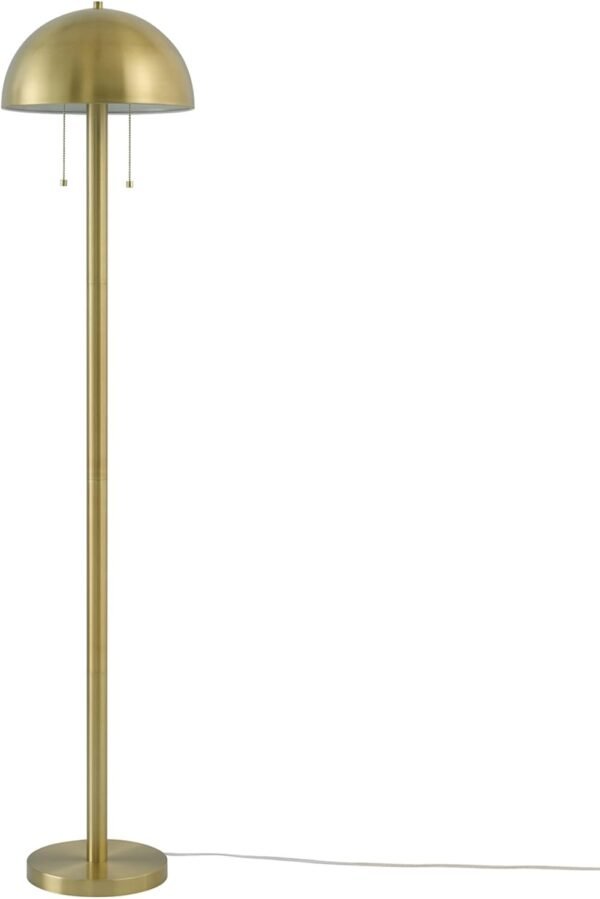 Order recommended Globe Electric 65786 Haydel 60" 2-RHT Floor Lamp, Matte Brass, Double On/Off Pull Chain, No Bulbs - Image 2
