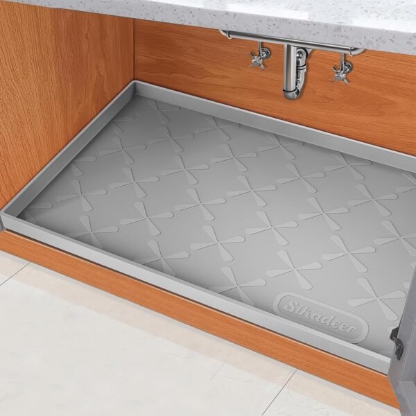 Order the best SIKADEER 34"x22" Sink Mat Waterproof, Silicone Mat Kitchen Drawer Shelf, Cabinet LNER, Sink Protector for Kitchen Organizer and Storage, Boot Tray Pet Food Mat - Image 2