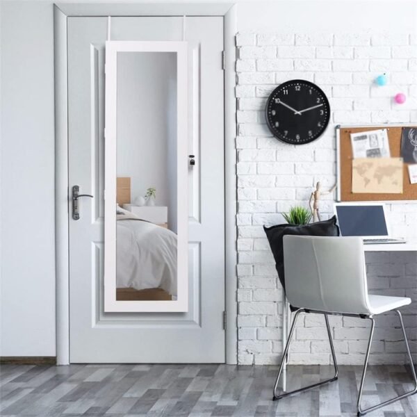 Order the best Wall Mounted Jewelry Cabinet Lockable Wardrobe Organisation LED Light Home Furniture - Image 2