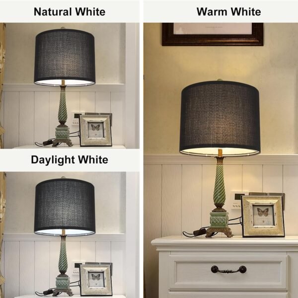Grab the best Black Drum Lamp Shade, Lamp Shade Floor Lamp for Table Lamp, 13" Top x 13" Bottom x 10" High Long Line Fabric Lamp Shade, Easy Assembly Replacement Lamp Shade - Image 4