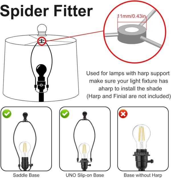 Grab the best Black Drum Lamp Shade, Lamp Shade Floor Lamp for Table Lamp, 13" Top x 13" Bottom x 10" High Long Line Fabric Lamp Shade, Easy Assembly Replacement Lamp Shade - Image 5