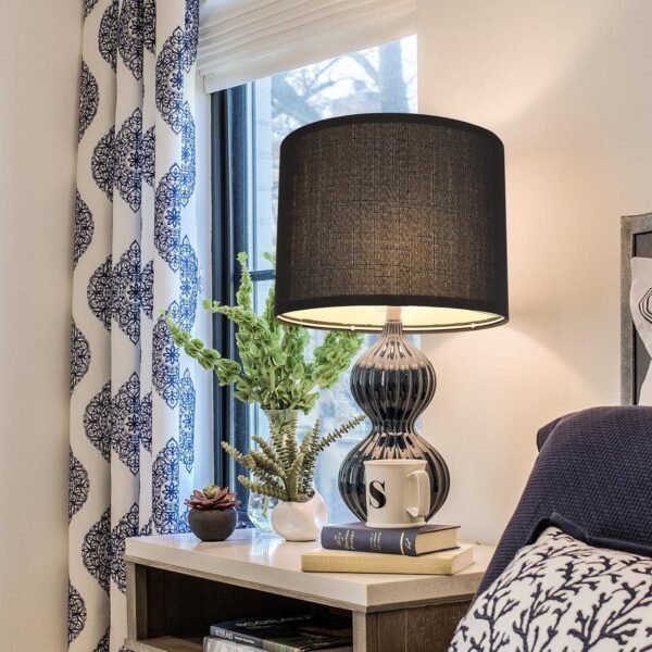 Grab the best Black Drum Lamp Shade, Lamp Shade Floor Lamp for Table Lamp, 13" Top x 13" Bottom x 10" High Long Line Fabric Lamp Shade, Easy Assembly Replacement Lamp Shade - Image 7