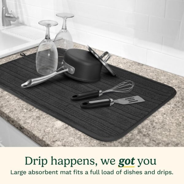 Explore high-quality Cuisinart Dish Dish Dish Mat for Kitchen Counter - (2) 18"x24" Super Absorbent Dish Dish Mat XL - Foldable, Machine Washable, High-Speed Dish Mat (Horizontal Stripe) - Image 3