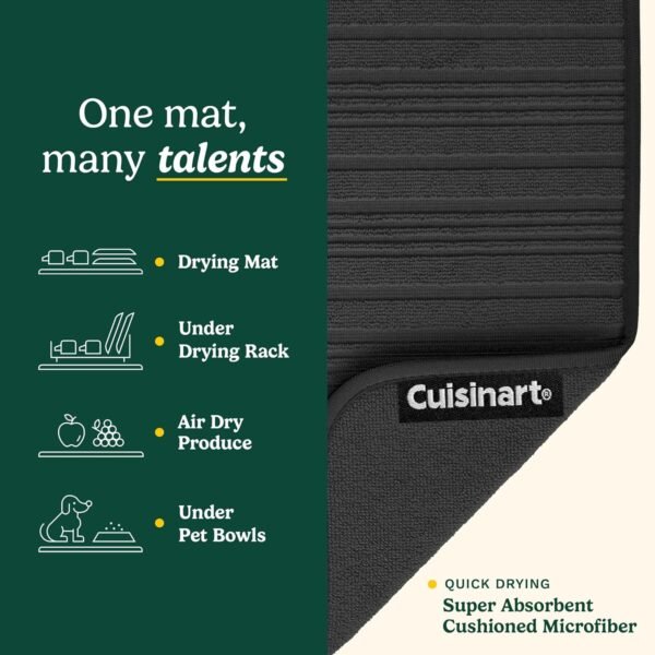 Explore high-quality Cuisinart Dish Dish Dish Mat for Kitchen Counter - (2) 18"x24" Super Absorbent Dish Dish Mat XL - Foldable, Machine Washable, High-Speed Dish Mat (Horizontal Stripe) - Image 4