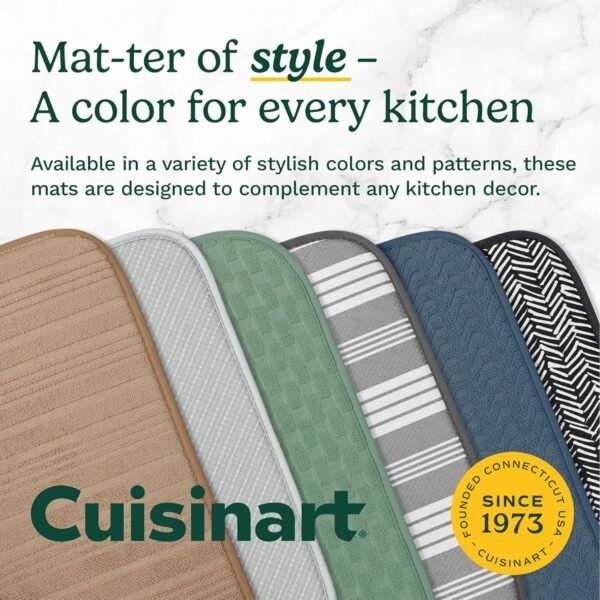 Explore high-quality Cuisinart Dish Dish Dish Mat for Kitchen Counter - (2) 18"x24" Super Absorbent Dish Dish Mat XL - Foldable, Machine Washable, High-Speed Dish Mat (Horizontal Stripe) - Image 8