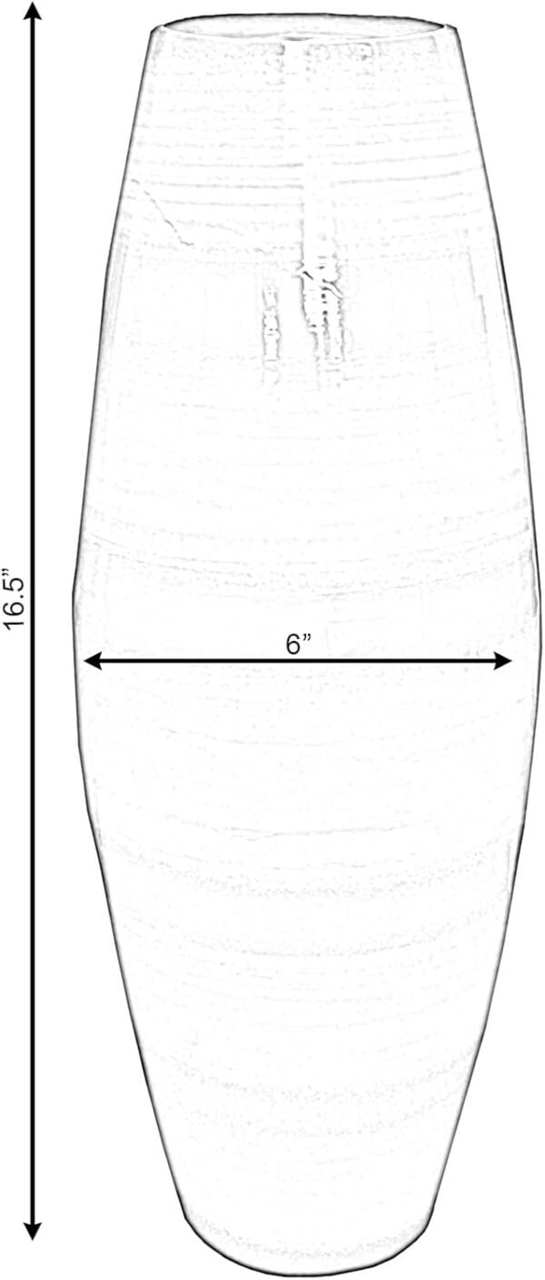 Explore the best Bamboo Cylinder-Shaped Floor Vase - Handmade Tall Decorative Vase - Perfect for Dining Room, Living Room, Entrance - Elegant Statement Pieces for Home Decoration, 16.5 inch, Red - Image 6