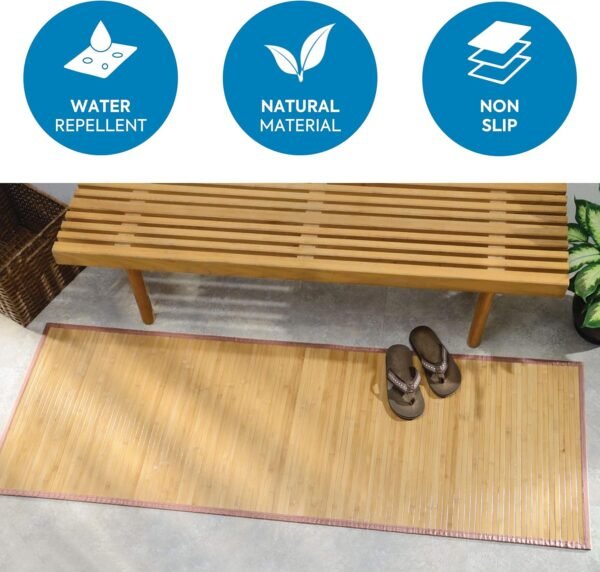 Grab the best Idesign Bamboo Non-Skid Water-Resistant Floor Mat, Formbu Collection-24 "x 72", Nature - Image 4