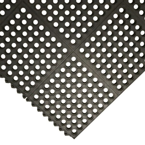 Order affordable Rubber-cal 03-122 -int-bk dura-chef commercial interlock anti-fatigue rubber mat, 36"x36"x1/2", black - Image 3