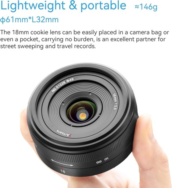 Explore recommended 7artisans 18mm F5.6 Full Frame Manual Focus Ultra Thin Lens Leica Panasonic L S1 S5 S9 SERISE DC-S1H, DC-S5M2, LUMIX S9 Mirrorless Camera - Image 4