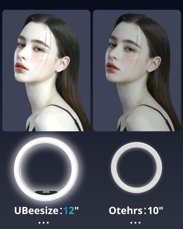 Buy recommended Ubeesize 12 inch ring light tripod overhead phone moo holder, ring light with stand, camera mount for photo/live streaming/Tiktok/YouTube content creation - Image 3