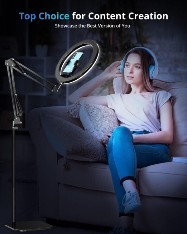Buy recommended Ubeesize 12 inch ring light tripod overhead phone moo holder, ring light with stand, camera mount for photo/live streaming/Tiktok/YouTube content creation - Image 7