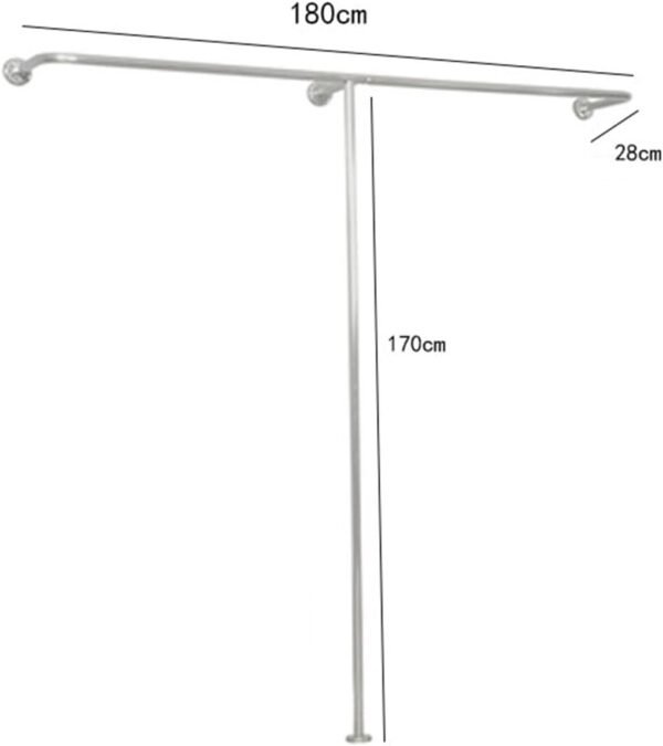 Grab high-quality Floors - Superior Solid Rotating Coat Rack, Heavy Duty Silver Wall Mount Garment Rack - Industrial Pipe T-shaped Clothing Display Retail, Closet Storage, Towel Organization - - Image 3